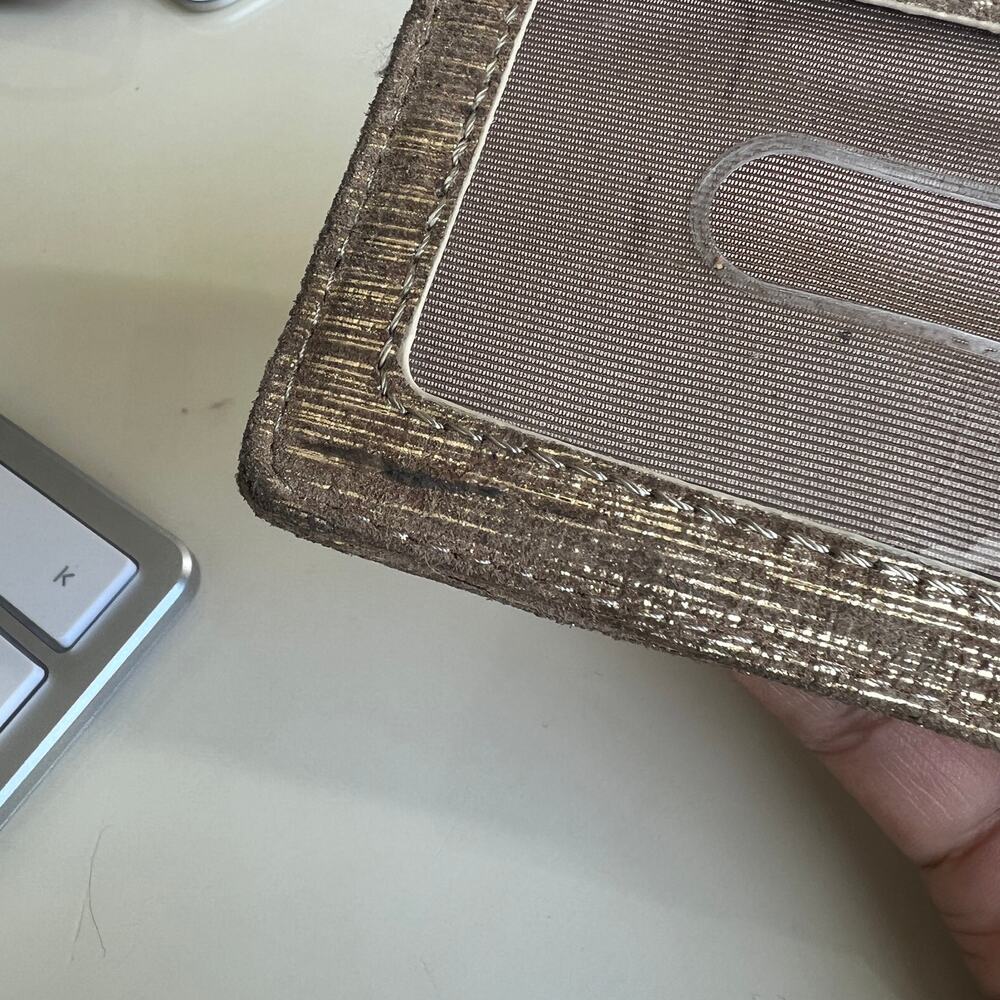HOBO Kai Card Holder Case Gold Metallic Leather - Picture 6 of 11